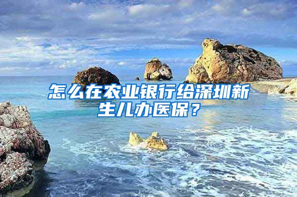 怎么在农业银行给深圳新生儿办医保？