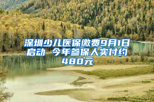 深圳少儿医保缴费9月1日启动 今年参保人实付约480元