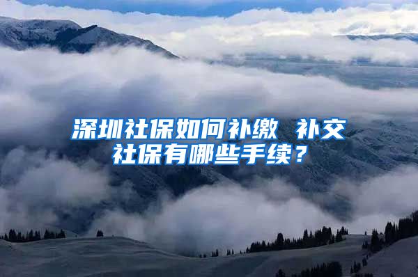 深圳社保如何补缴 补交社保有哪些手续？