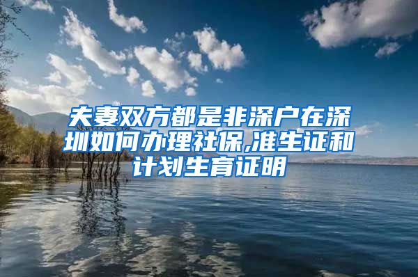 夫妻双方都是非深户在深圳如何办理社保,准生证和计划生育证明