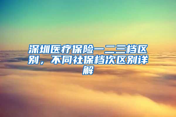 深圳医疗保险一二三档区别，不同社保档次区别详解