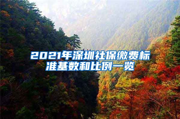 2021年深圳社保缴费标准基数和比例一览