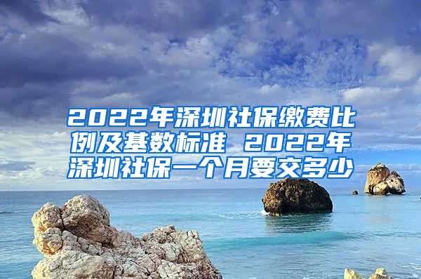 2022年深圳社保缴费比例及基数标准 2022年深圳社保一个月要交多少