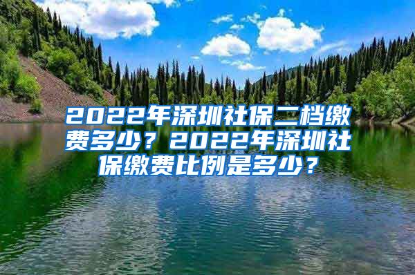 2022年深圳社保二档缴费多少？2022年深圳社保缴费比例是多少？