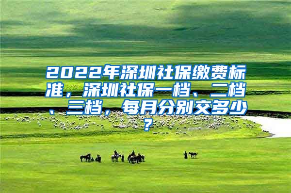 2022年深圳社保缴费标准，深圳社保一档、二档、三档，每月分别交多少？