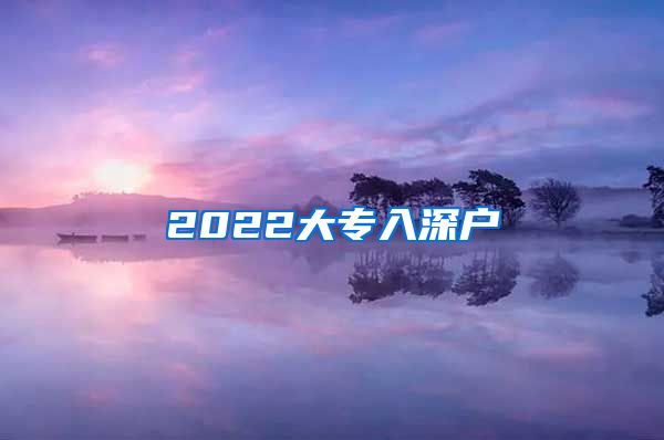 2022大专入深户