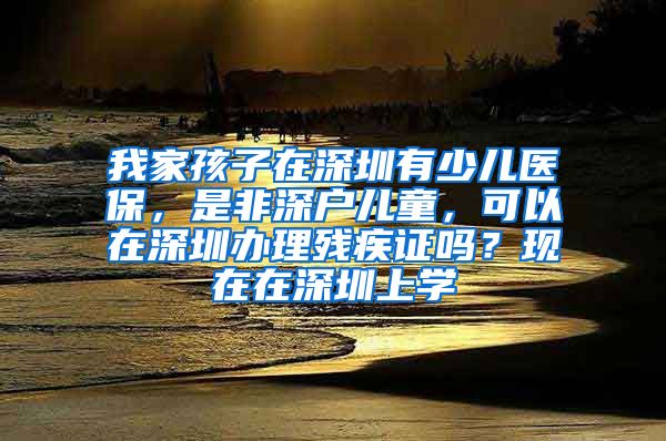 我家孩子在深圳有少儿医保，是非深户儿童，可以在深圳办理残疾证吗？现在在深圳上学