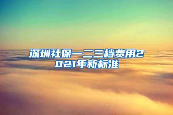 深圳社保一二三档费用2021年新标准