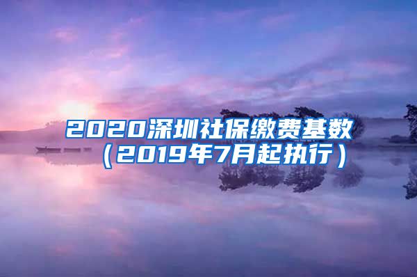 2020深圳社保缴费基数（2019年7月起执行）