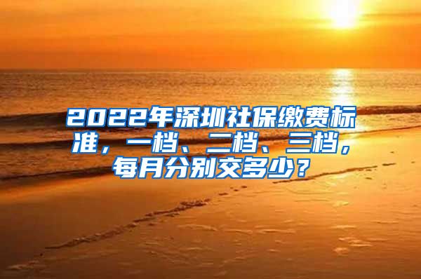 2022年深圳社保缴费标准，一档、二档、三档，每月分别交多少？