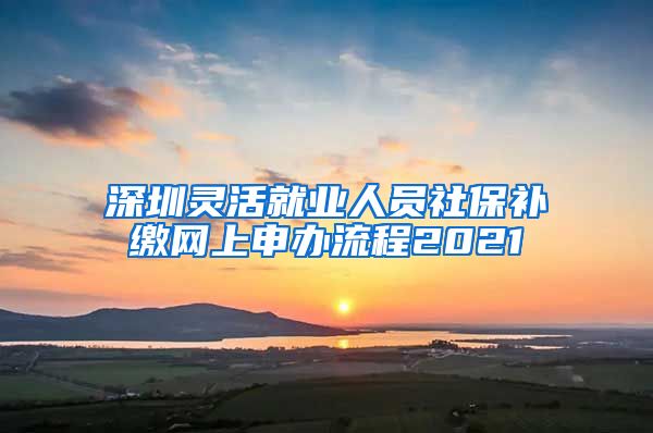 深圳灵活就业人员社保补缴网上申办流程2021