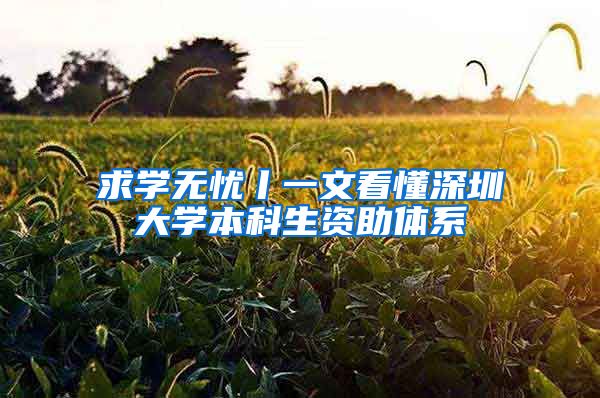 求学无忧丨一文看懂深圳大学本科生资助体系