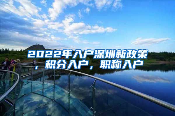 2022年入户深圳新政策，积分入户，职称入户