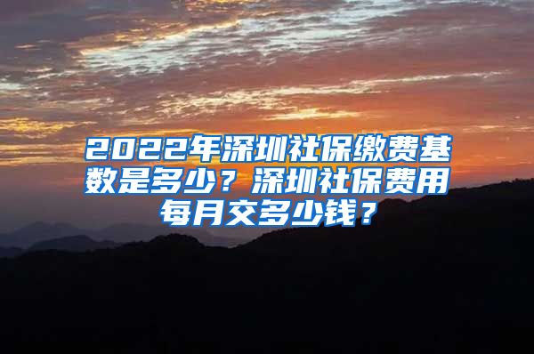 2022年深圳社保缴费基数是多少？深圳社保费用每月交多少钱？