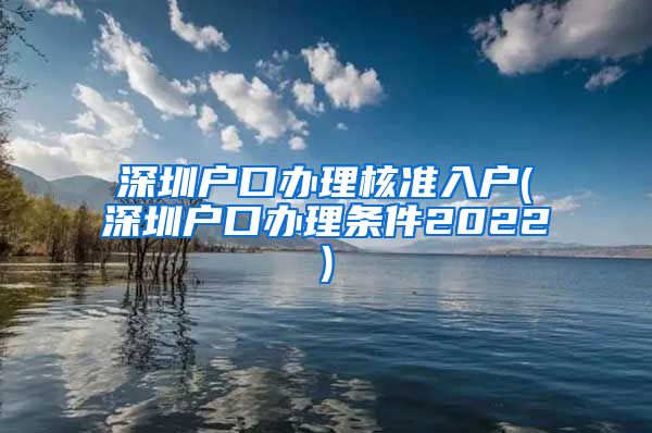 深圳户口办理核准入户(深圳户口办理条件2022)