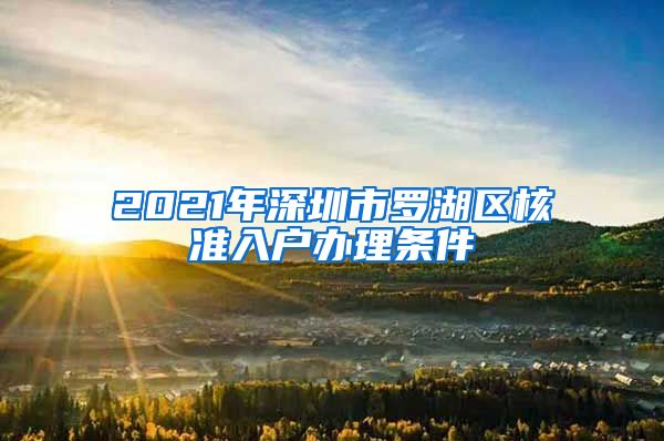 2021年深圳市罗湖区核准入户办理条件