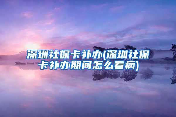 深圳社保卡补办(深圳社保卡补办期间怎么看病)