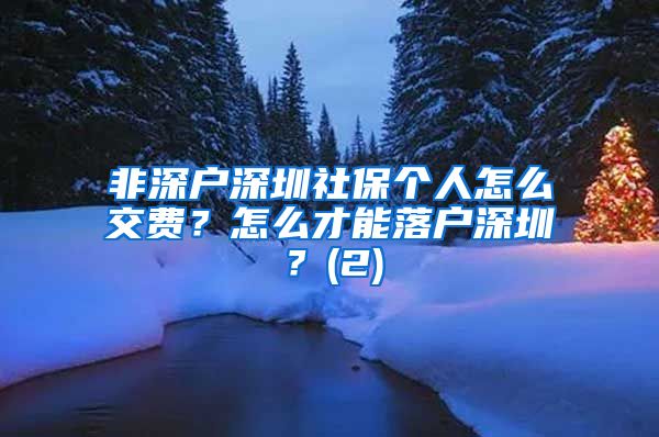 非深户深圳社保个人怎么交费？怎么才能落户深圳？(2)