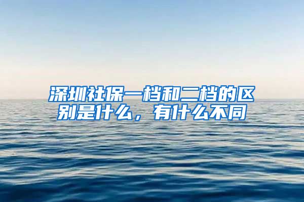 深圳社保一档和二档的区别是什么，有什么不同