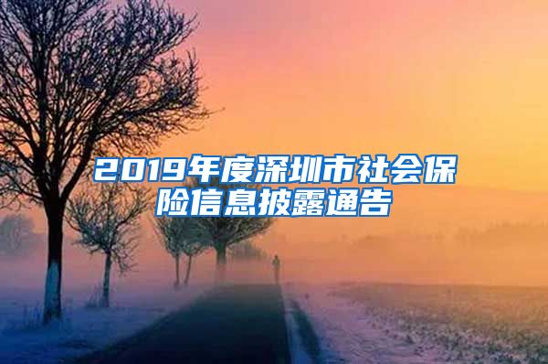 2019年度深圳市社会保险信息披露通告