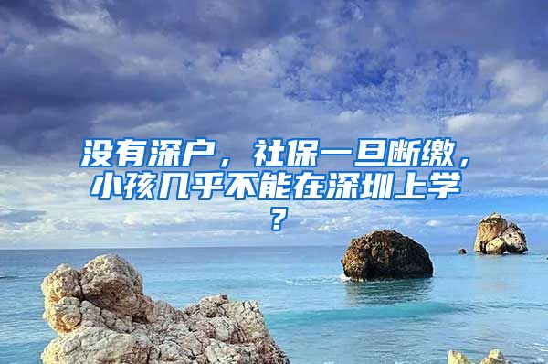 没有深户，社保一旦断缴，小孩几乎不能在深圳上学？