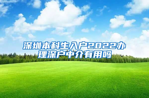 深圳本科生入户2022办理深户中介有用吗