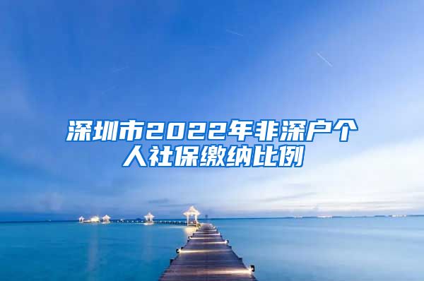 深圳市2022年非深户个人社保缴纳比例