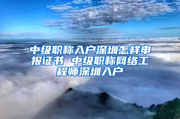 中级职称入户深圳怎样申报证书 中级职称网络工程师深圳入户