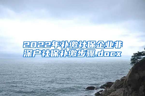 2022年补缴社保企业非深户社保补缴步骤.docx