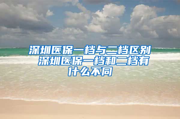 深圳医保一档与二档区别 深圳医保一档和二档有什么不同