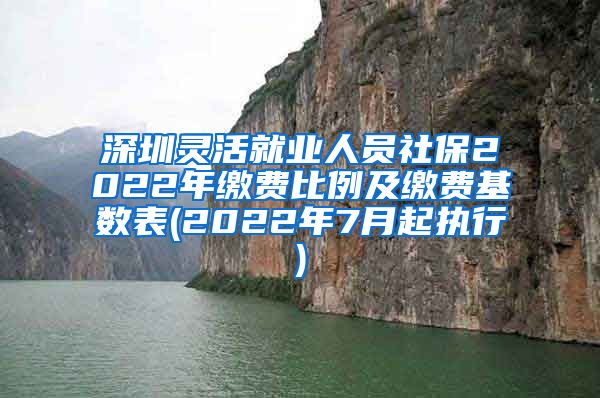 深圳灵活就业人员社保2022年缴费比例及缴费基数表(2022年7月起执行)