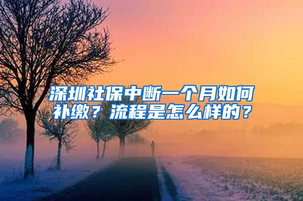 深圳社保中断一个月如何补缴？流程是怎么样的？