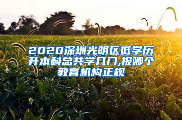 2020深圳光明区低学历升本科总共学几门,报哪个教育机构正规