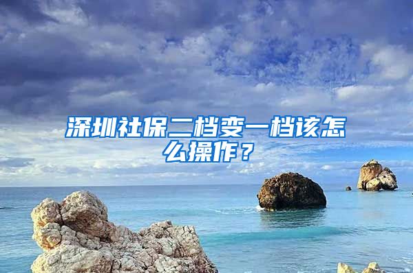 深圳社保二档变一档该怎么操作？