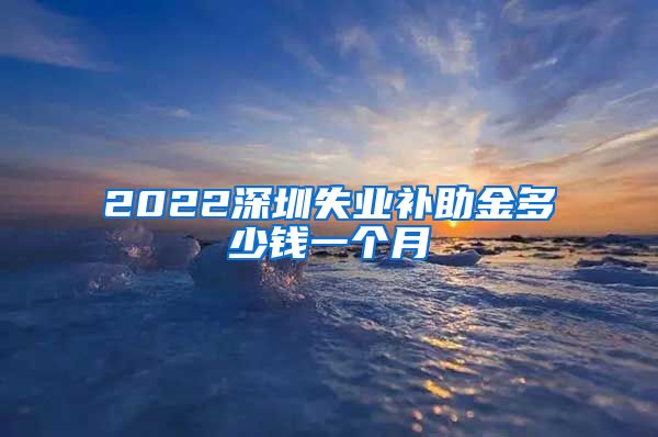 2022深圳失业补助金多少钱一个月