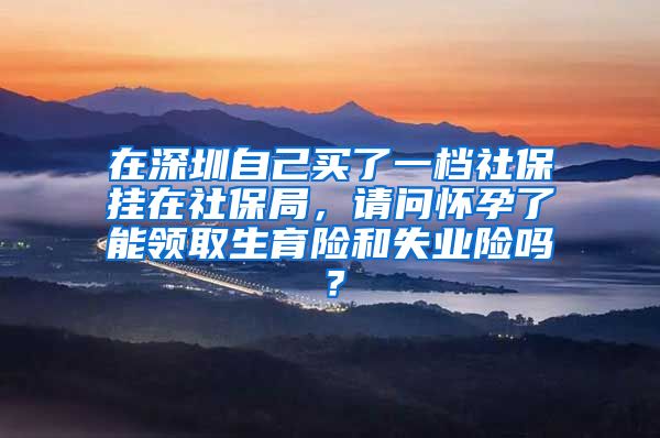 在深圳自己买了一档社保挂在社保局，请问怀孕了能领取生育险和失业险吗？