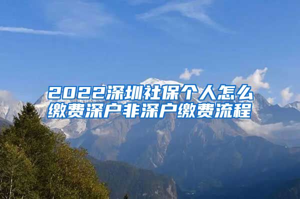 2022深圳社保个人怎么缴费深户非深户缴费流程