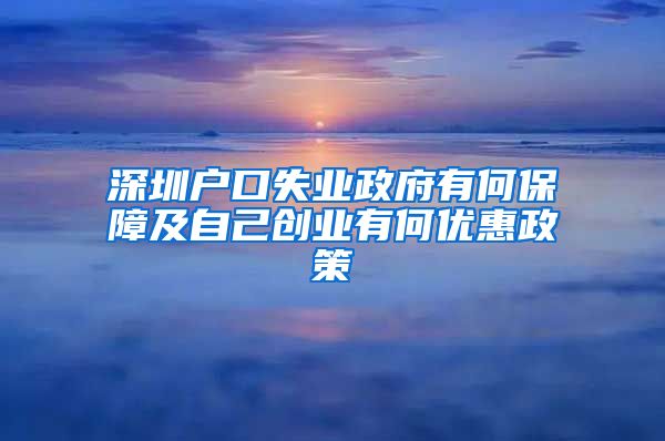 深圳户口失业政府有何保障及自己创业有何优惠政策