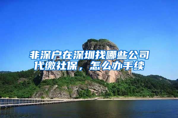 非深户在深圳找哪些公司代缴社保，怎么办手续