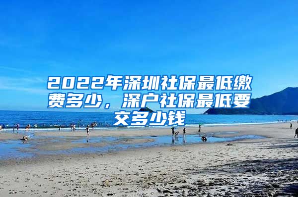 2022年深圳社保最低缴费多少，深户社保最低要交多少钱