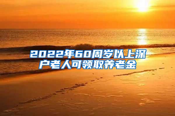 2022年60周岁以上深户老人可领取养老金