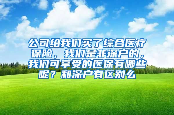 公司给我们买了综合医疗保险，我们是非深户的，我们可享受的医保有哪些呢？和深户有区别么