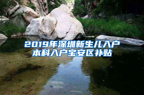 2019年深圳新生儿入户本科入户宝安区补贴