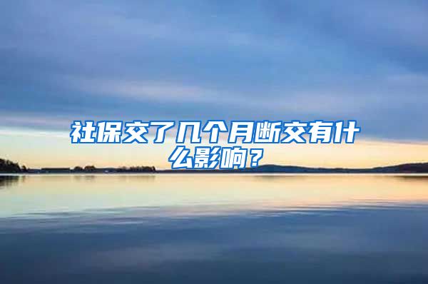 社保交了几个月断交有什么影响？