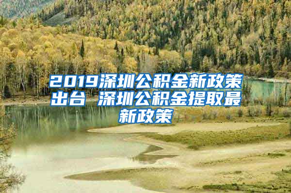 2019深圳公积金新政策出台 深圳公积金提取最新政策