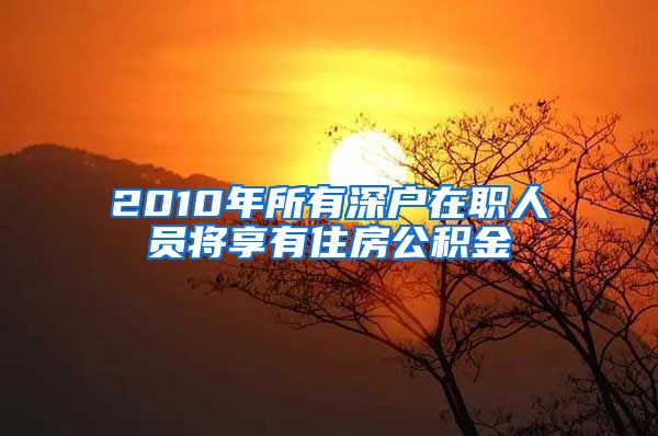 2010年所有深户在职人员将享有住房公积金