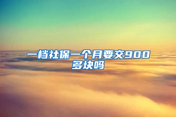 一档社保一个月要交900多块吗