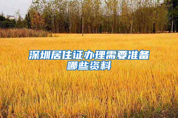 深圳居住证办理需要准备哪些资料