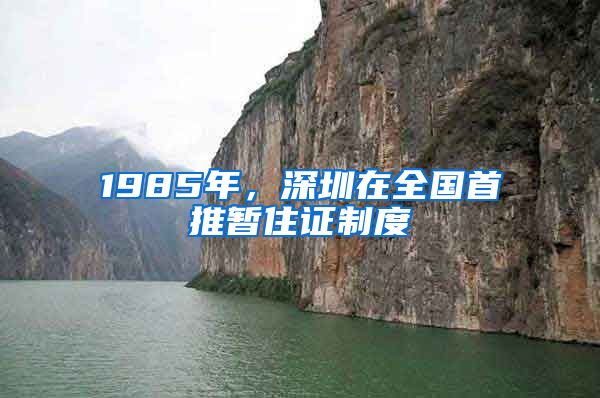 1985年，深圳在全国首推暂住证制度