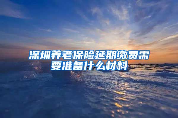 深圳养老保险延期缴费需要准备什么材料